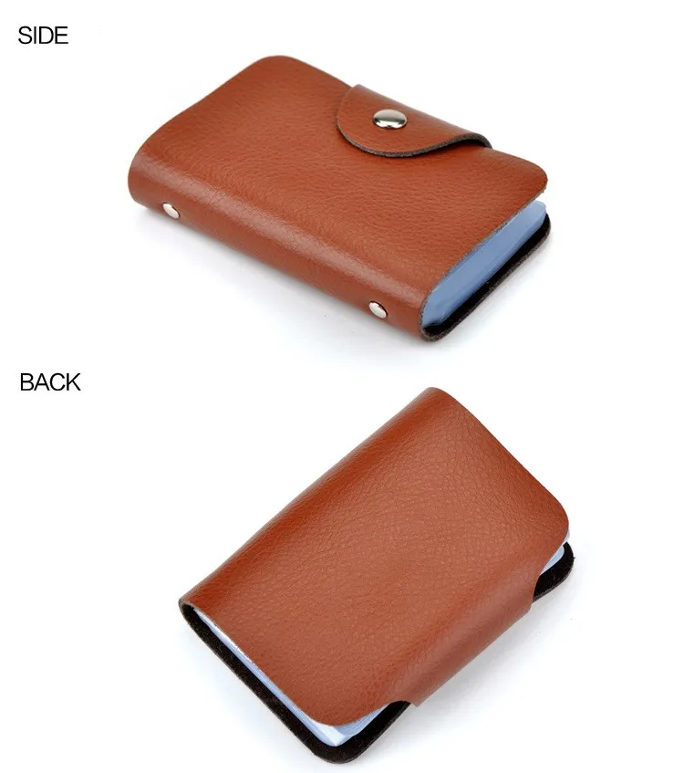 Colorful Leather Business Card Holder with Slots