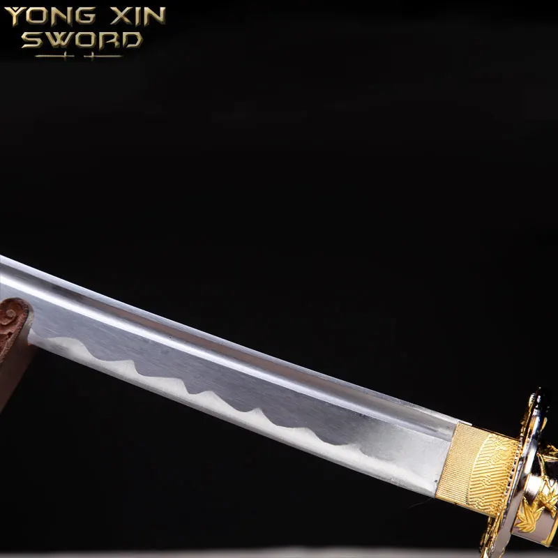 Ручная работа, японские мечи-катаны, полностью Танг, настоящая сталь с кровотоком, ручная работа, самурайский острый меч, лезвие