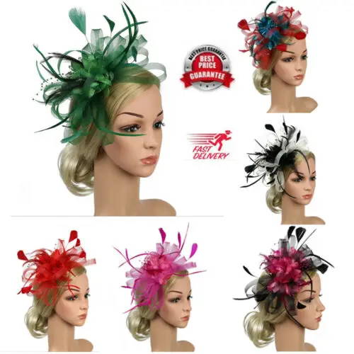 

Women Lady Feather Net Hair Fascinator Beak Bride Hair Clip Hat Races Wedding Party Hair Accessories