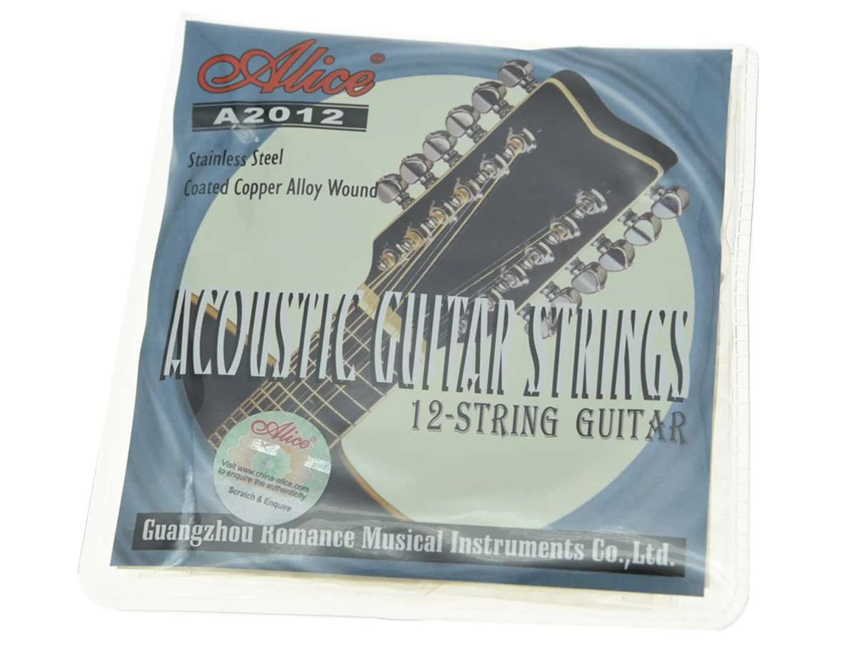 Alice 12 String Acoustic Folk Guitar Strings 1st 12th Stainless Steel