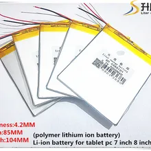 3,7 V 5000mAh 4285104 3 провод литиевый планшетный ПК аккумулятор с защитной панелью полимерный аккумулятор