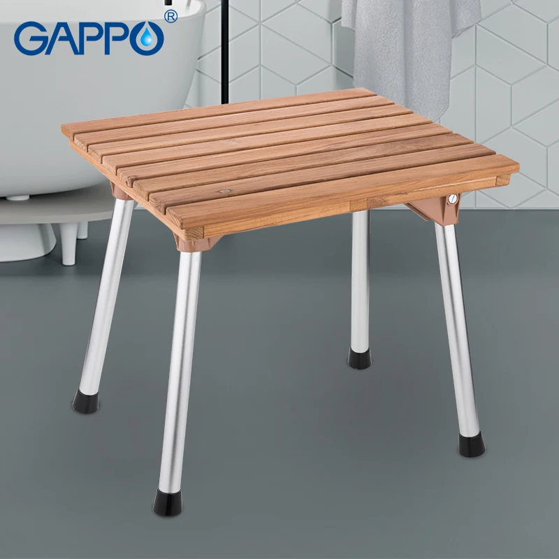 GAPPO стулья для ванной и табуреты складной для ванной стул твердой древесины душ сиденье нержавеющая сталь стул регулируемый складной стул