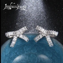 Классическая роза золото/белый Серьги золотистого цвета узел из лент кристалл серьги гвоздики набор женские серьги, ювелирные изделия Oorbellen AE349