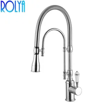 Новое поступление Премиум качество хромированный смеситель для раковины Pull вниз Весна кухонный кран