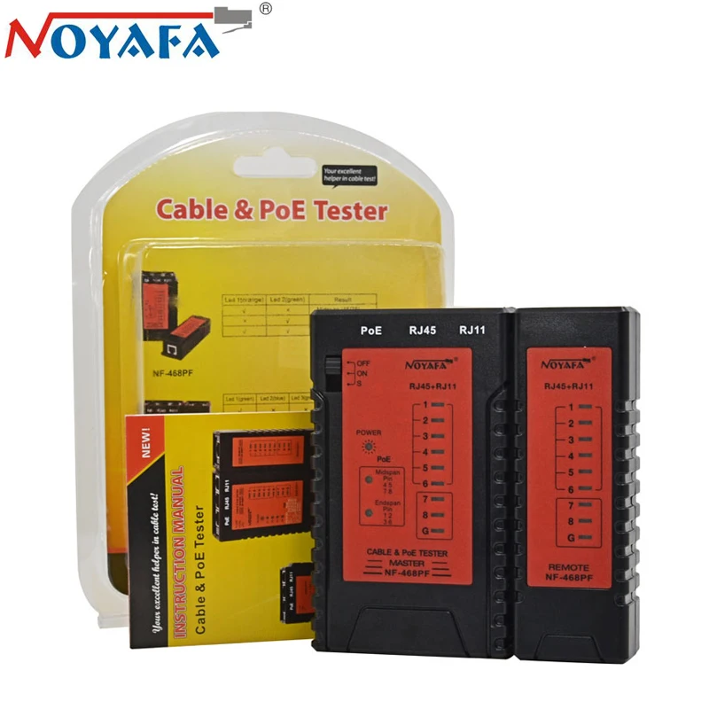 NOYAFA NF-468PF Cable Continuity Tester Ethernet RJ45 & RJ11 POE Telephone Wire LAN Network Tracker Detector Automatically Test |