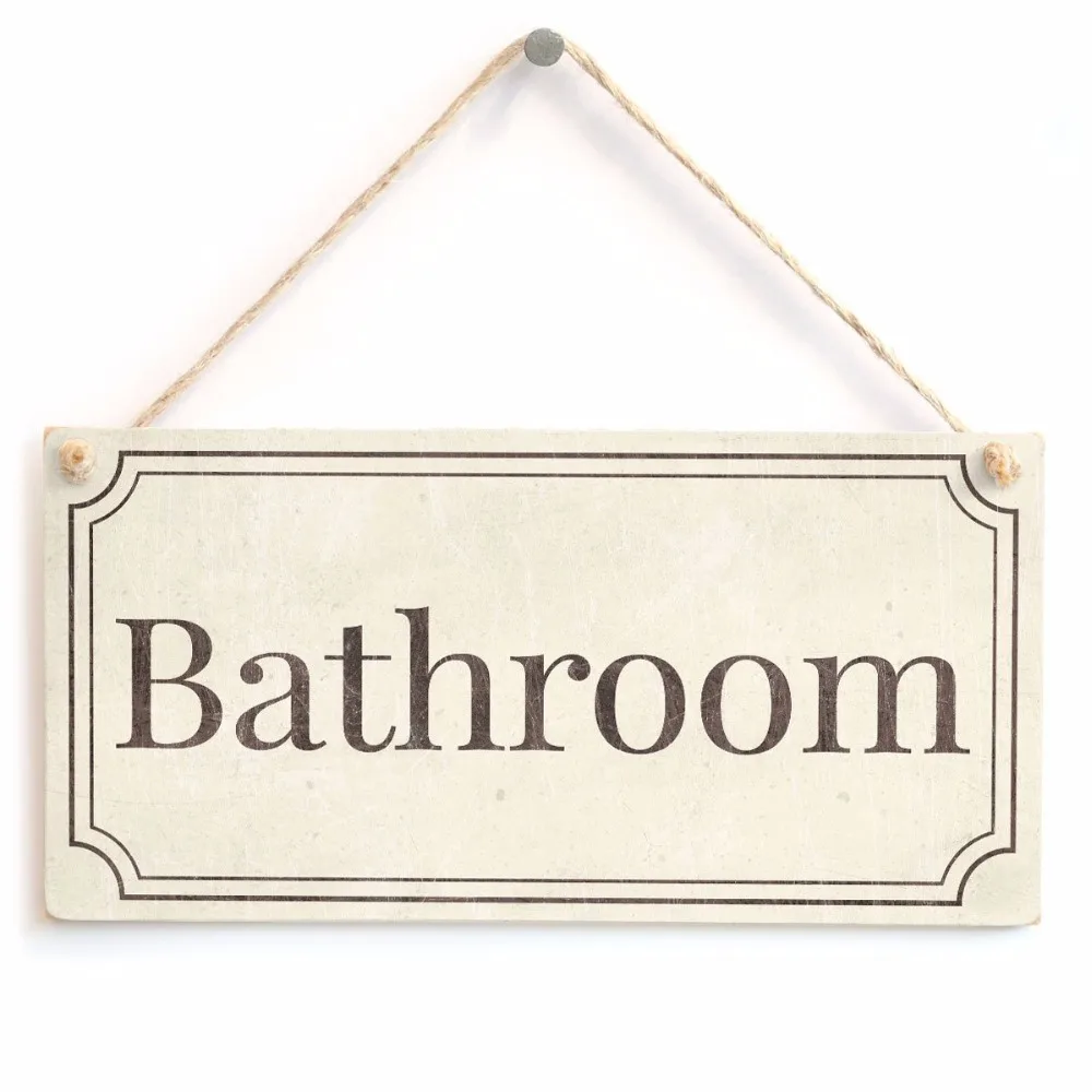 Meijiafei Bathroom Beautiful Sign Vintage Style Bathroom Door Sign