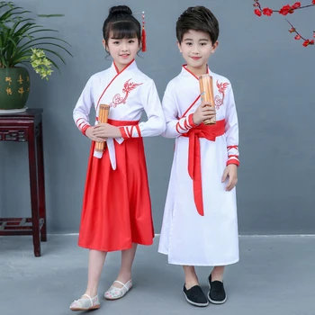 

Traditional Ancient Chinese Folk Costume For Costume Hanfu Child Girls Clothing Kid Girls Cosplay Dresses Dance Costumes DL3781
