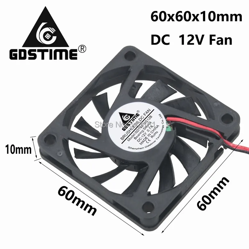 

Free Shipping 2pcs/Lot GDT DC 12V 2P 6CM 60mm Brushless cooling fan12v 60x60mmx10mm Cooler 6010s cooling fan