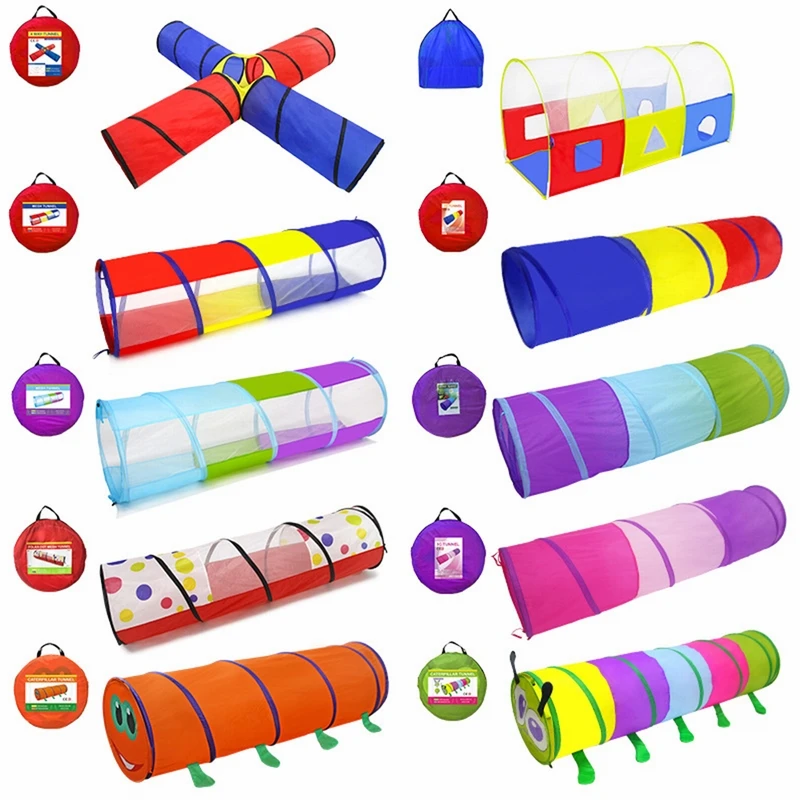 

CYSINCOS Colors Toy Crawling Tunnel Children Outdoor And Indoor Baby Play Crawling Games Access To The Tent