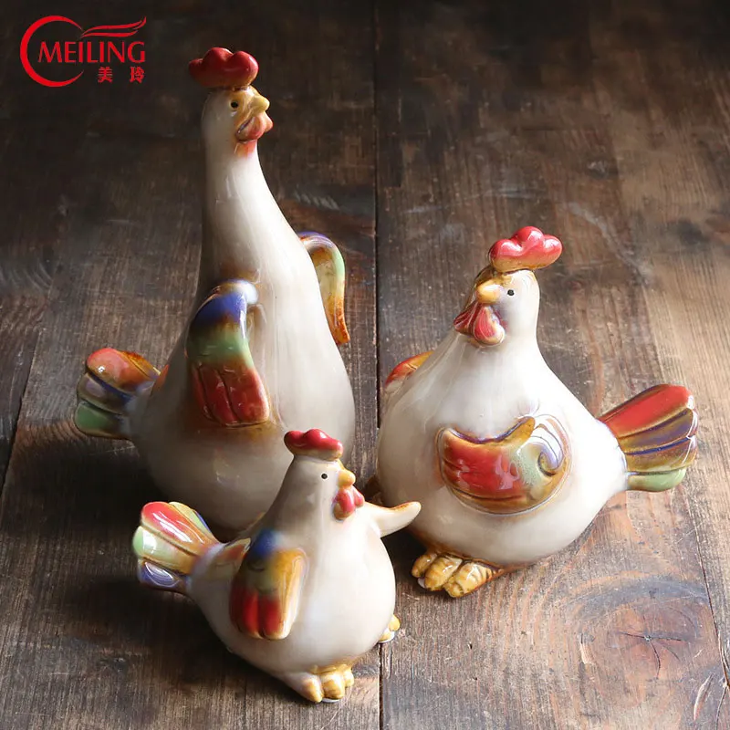 Buy MEILING Handcrafted Porcelain Chickens Family