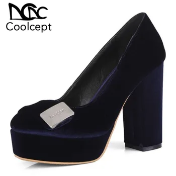 

Coolcept Women OL Pumps Fashion Platform High Heels Shoes Women Crystal Office Lady Dress New Style Footwear Size 32-42