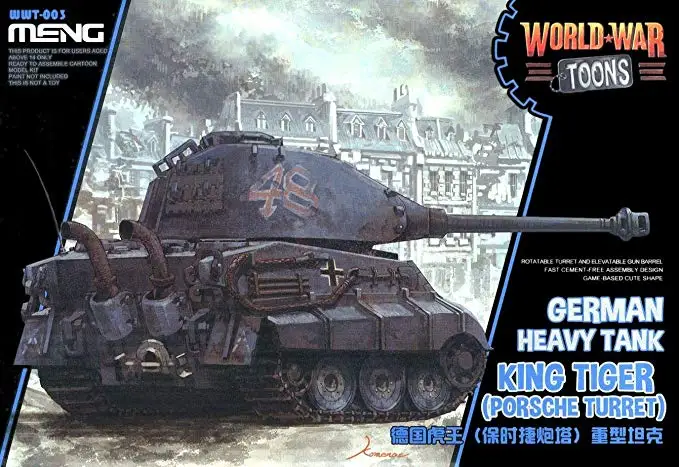 Q версия MENG WWT 003 WorldWar Toons Tiger king тяжелый танк (без клея) Модельное хобби|Наборы для