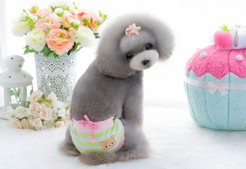 Женские санитарные трусы в полоску с принтом горошек|small dogs puppies|clothes for small dogdog clothes