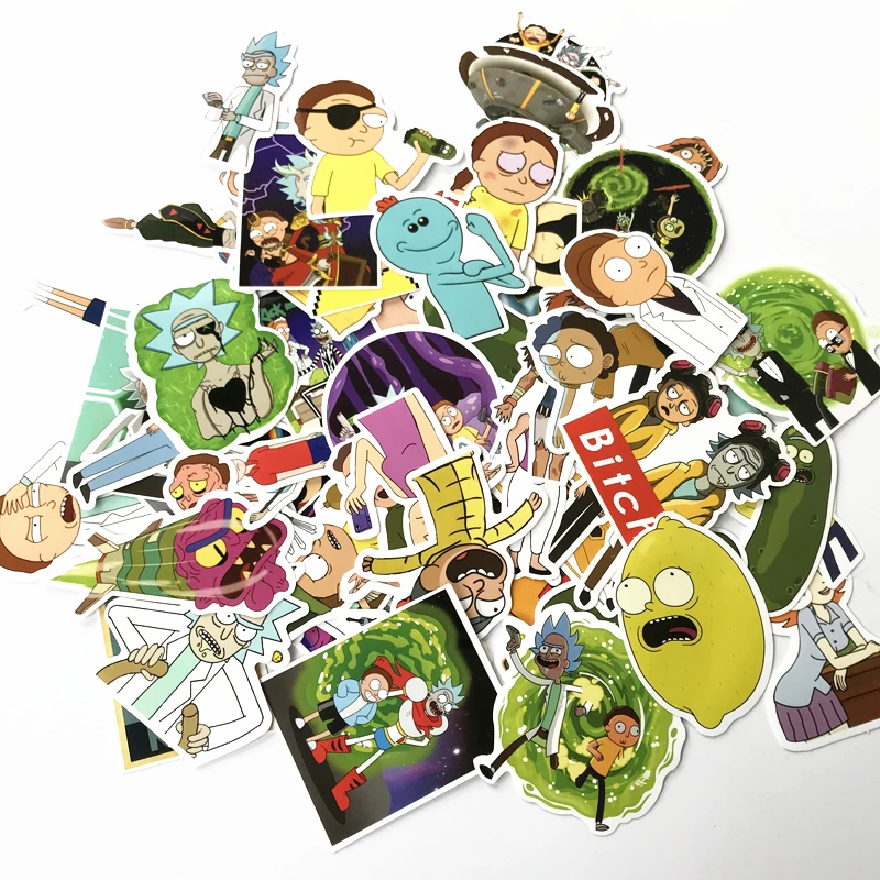 TD ZW 2019 Laptop Stickers 69pcs Rick and Morty Stickers For Motorcycle/ Bicycle/ Skateboard Luggage Decal Car Sticker Pack