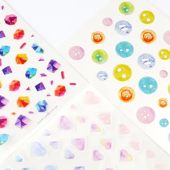 

Cute Mini Deco Sticker Button Diamond Sea Paper Stickers Gift 9*21cm
