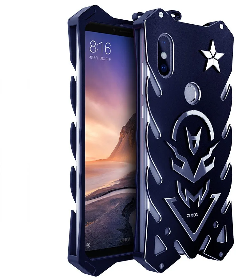 

Zimon Original Design Armor Heavy Dust CNC Metal Aluminum THOR IRONMAN phone Case for xiaomi MI MAX 3 8 SE 6X 2S shell bag cover