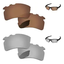 Chrome серебристо-коричневый 2 пары ПОЛЯРИЗОВАННЫЕ замены Оптические стёкла для Flak 2.0 XL с вентиляцией Солнцезащитные очки для женщин Рамки 100%