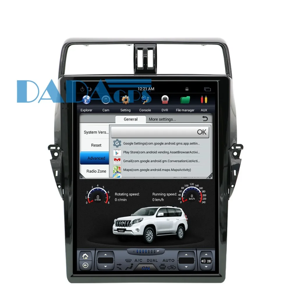 Flash Deal 17 inch Tesla style Car GPS Navigation Head Unit Android6.0 Car DVD player GPS navigation for TOYOTA Land Cruiser Prado 150 2018 2