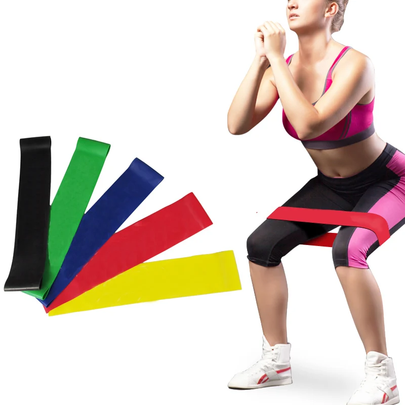 

5PCS/Set Pilates Strength Resistance Band Nature Latex Loop Fitness Bands Sports BodyBuilding Athletic Expander Yoga Expander