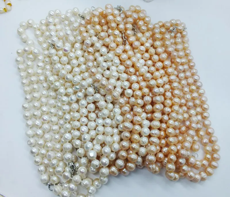 The last batch of 20PCS 11-12MM white / pink, huge natural sea pearl necklace 20 inches