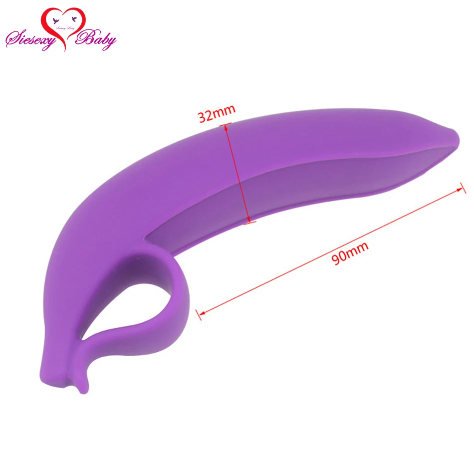 Purple Silicone Banana Anal Plug Sex Toys Anus Beads Vagina G Spot