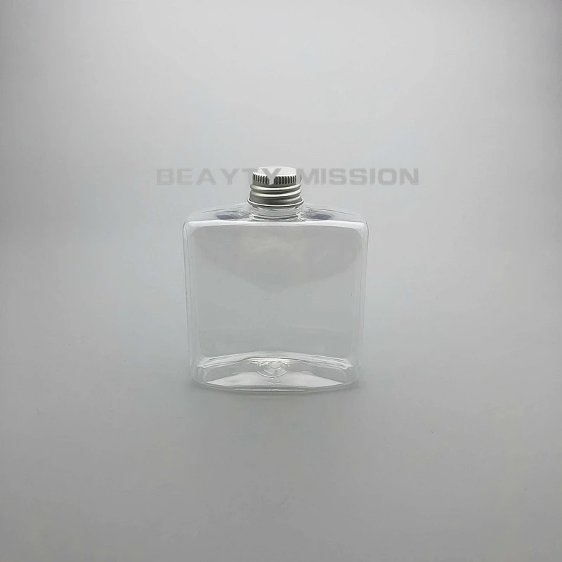 BEAUTY MISSION Clear 250 мл 24 шт пустая квадратная плоская бутылка для сока воды, алюминиевая крышка ПЭТ утолщение многоразового творчества бутылка
