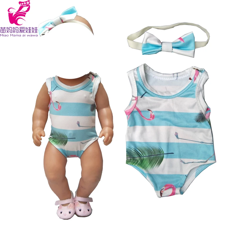 

For baby doll clothes 40cm-43cm new Born baby doll Clothes reindeer Short Rompers Doll Flamingo Outfit