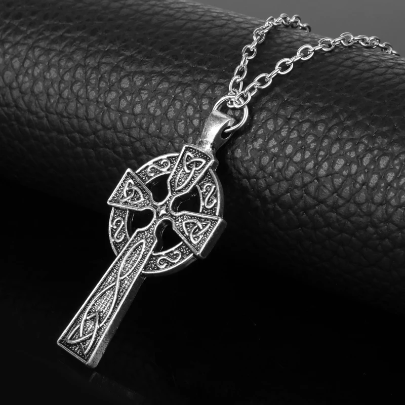 MQCHUN, христианские ювелирные изделия, тройной Рог викинга Одина, кельтский крест, мужское ожерелье с кулоном, христианское ирландское ожерелье, подарок