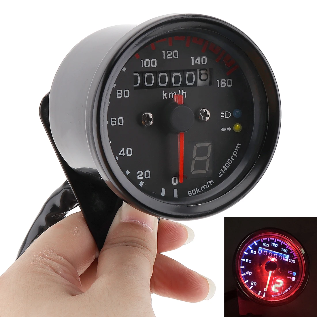 Motorcycle Cafe Racer Speedometer Odometer Gauge 0 160km/h Instrument