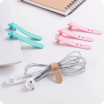 

4pcs Headset Winder Earphone Cord Strap Hook Loop Cable Organizer Silicone Anti-lost Storage Earphone Accessories