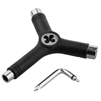 

Black 6 Way Y Tool Scooter/Skateboard/Longboard Tool with key turner & Axle Threading Tool