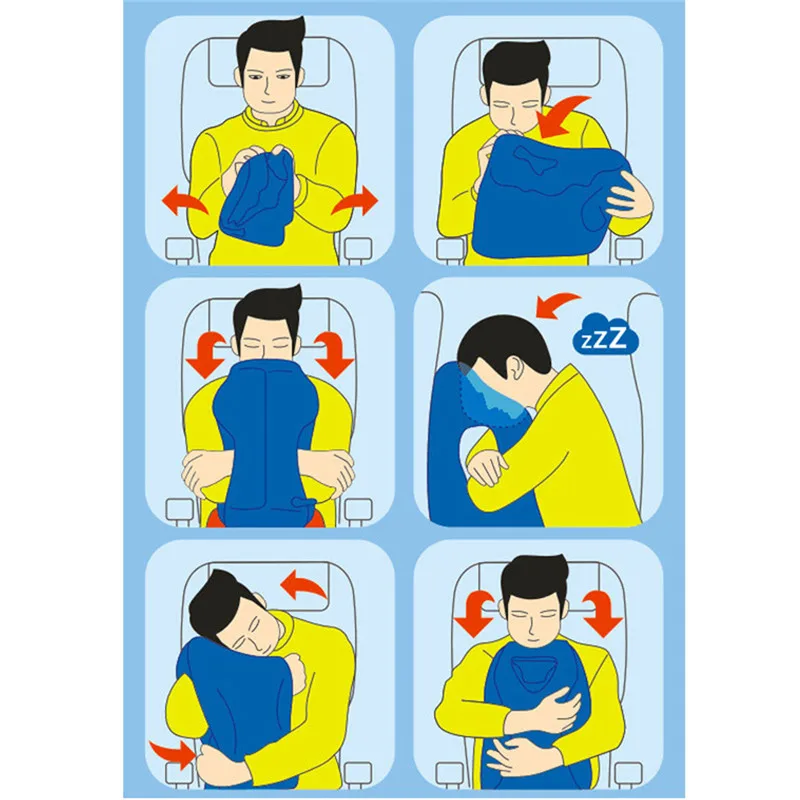 2017 hot sale Multi-function Inflatable Woollip travel outdoor pillow Inflatable Travel on Airplane outdoor Pillow Cushion mat  (3)