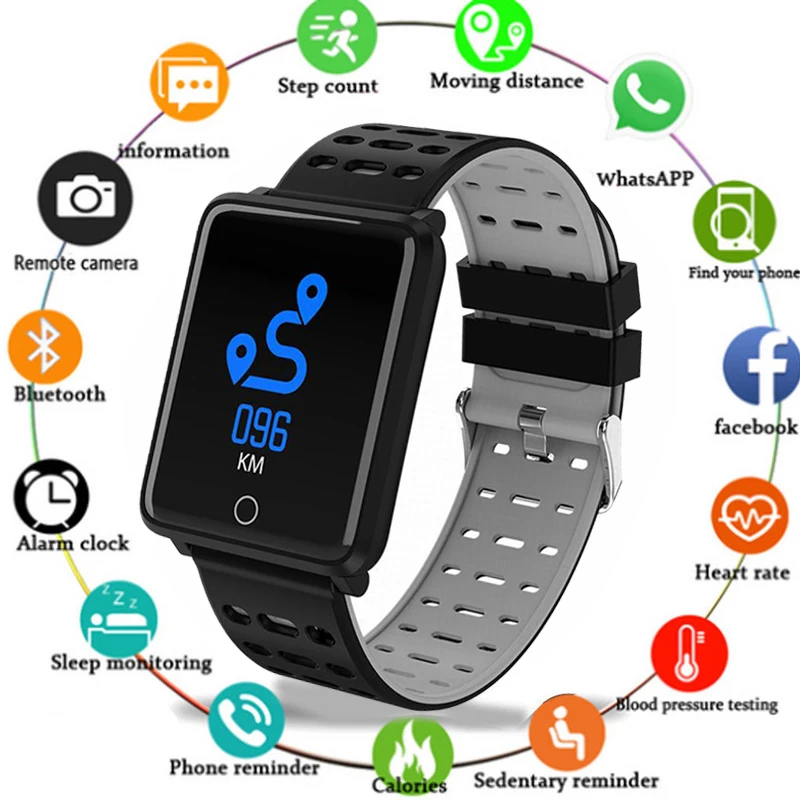 

Mdnen Sport Watch Fitness Tracker Color Screen Heart Rate Blood Pressure Monitoring IP68 Waterproof Bluetooth Men's Smartwatch