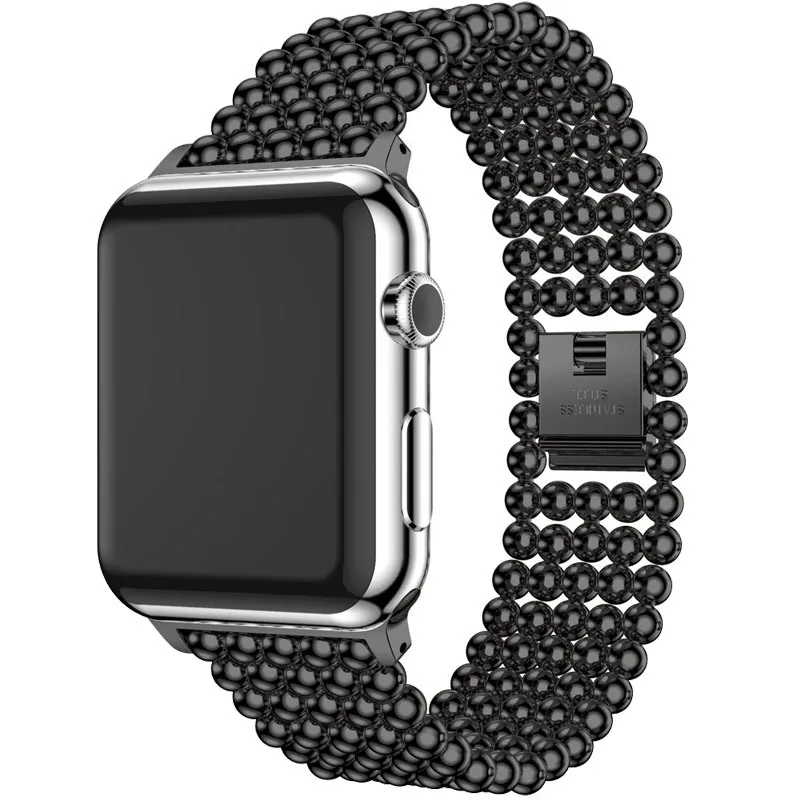 Браслет из бисера нержавеющей стали для Apple Watch 42 мм 38 40 44 ремешок часов iWatch серии 1
