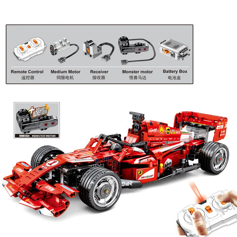 Technic серия redte Супер гоночный автомобиль наборы монстр дистанционное управление Электроника строительные блоки кирпичи DIY игрушки подарок
