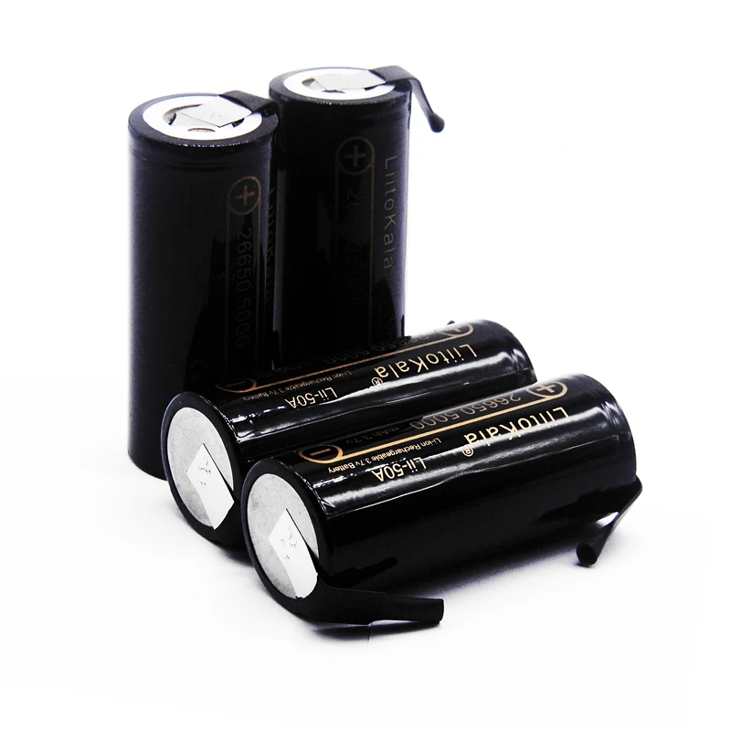 LiitoKala lii-50A-N 26650 5000mah литиевая батарея 3,7 V 5000mAh аккумуляторная батарея 26650-50A подходит для flashligh+ DIY никель