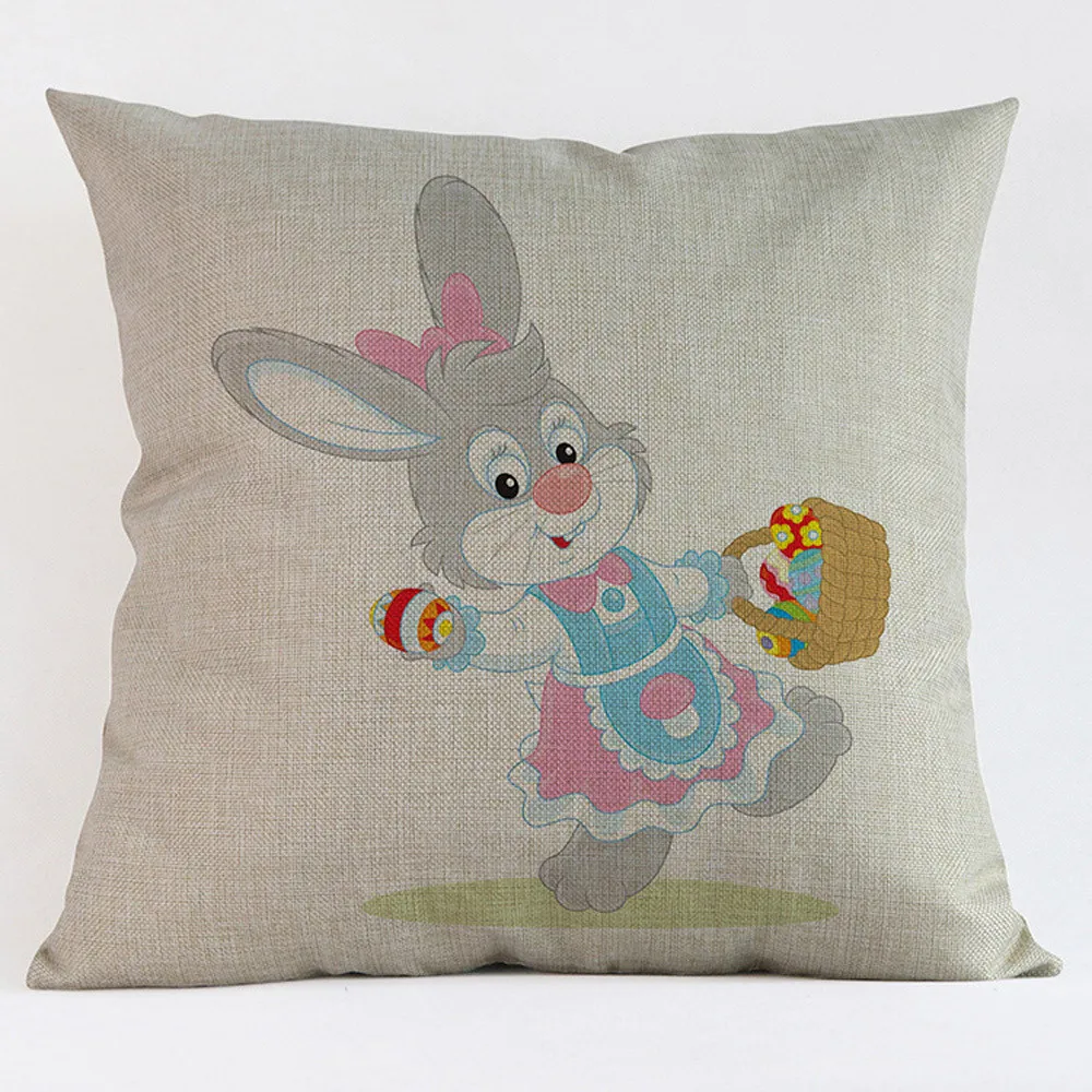Пасхальный кролик домашний декор льняная подушка крышка кролик пледы наволочки, покрытия для подушек подушка диван Авто Docer Almofada jan14