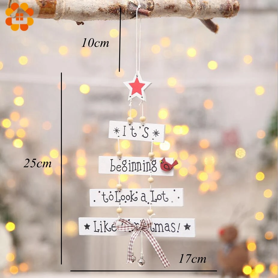 1 шт., деревянные подвесные украшения для рождественской елки с надписью «Merry Christmas», украшение из дерева для дома, украшения для рождественской вечеринки