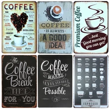 Кофе всегда плакат винтажные металлические вывески домашний декор винтажные оловянные вывески для паба винтажные декоративные тарелки металлические настенные художественные