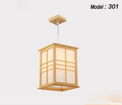 

Japanese Style Tatami Oak Wood LED Wooden Pendant Light WitPVC Sheepskin Shade Ging Lamp For Restaurant Bedroom Aisle