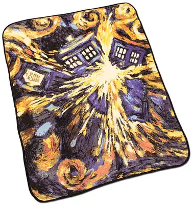 

free shipping Multi-function Anime Doctor Who TARDIS Blankets Coral Fleece Blast Carpet Throw Blankets Yellow Bed sheet