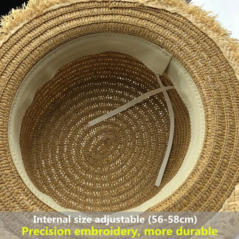 Lovely Flat Top Straw Hat Summer Spring Women'S Trip Caps Leisure Pearl Beach Sun Hats Breathable Fashion Flower Girl Hat