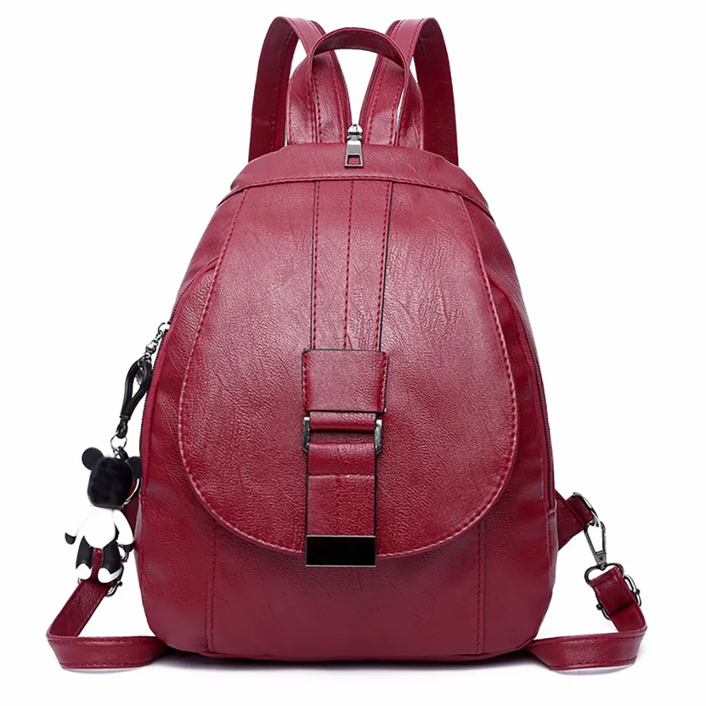 Сумки для женщин винтажные мягкие кожаные школьные сумки модные маленькие Роскошные Рюкзаки Сумки Дизайнерские bolsas feminina bolsas - Цвет: Бургундия