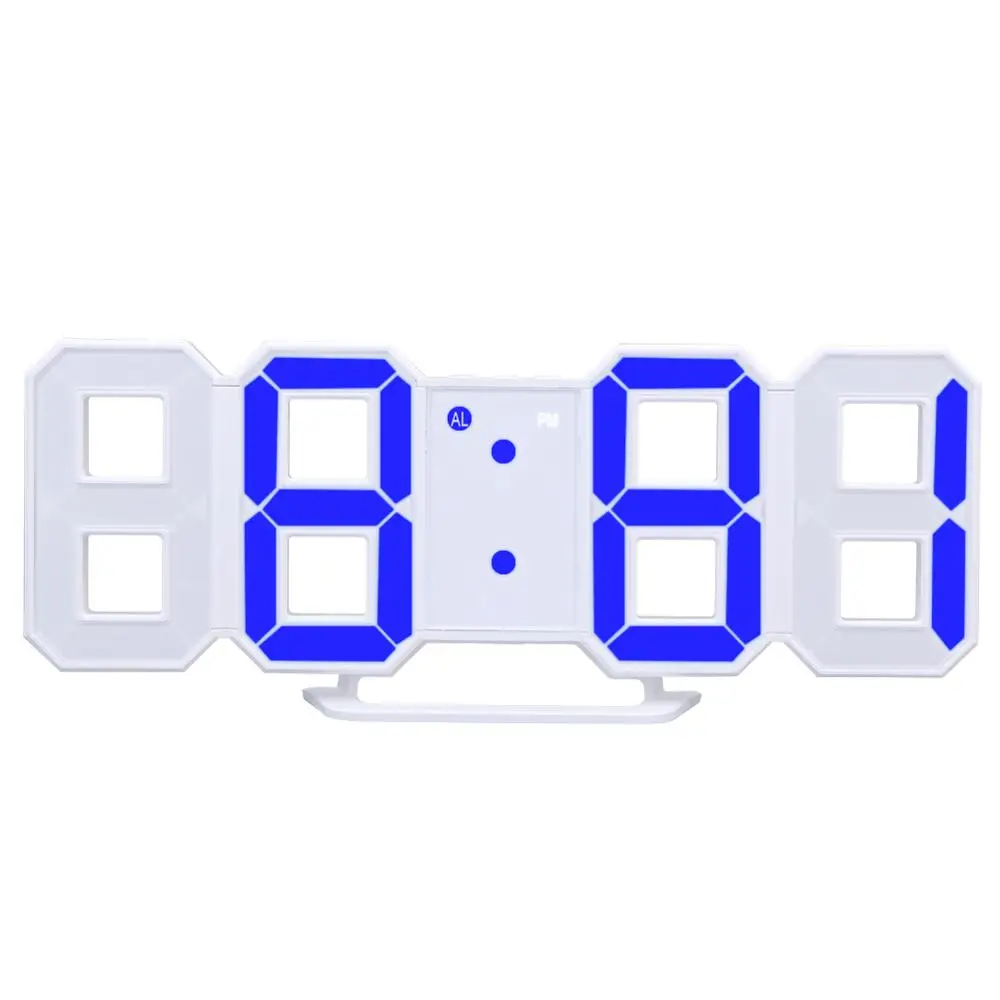 8 Формы USB цифровой настольный часы настенные часы светодиодный Время Дисплей Креативные часы 24 и 12-часовой Дисплей повтора сигнала украшение дома - Цвет: blue light
