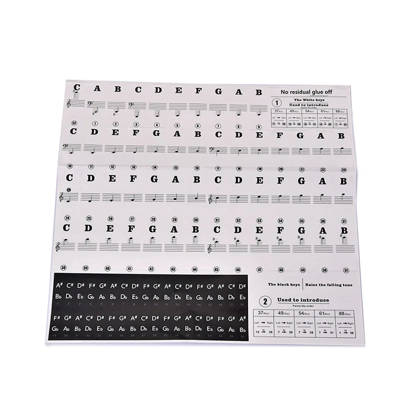 

Keys Sticker Sound Name Stave Music Decal Label Note for Electronic Piano Keyboard FH99