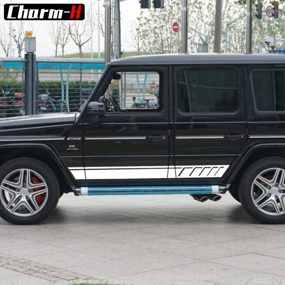 2 قطع AMG الأداء طبعة الجانب المشارب تنورة سباق ملصقات مصورة لمرسيدس بنز G63 G65 W463 G الدرجة AMG- 6 ألوان