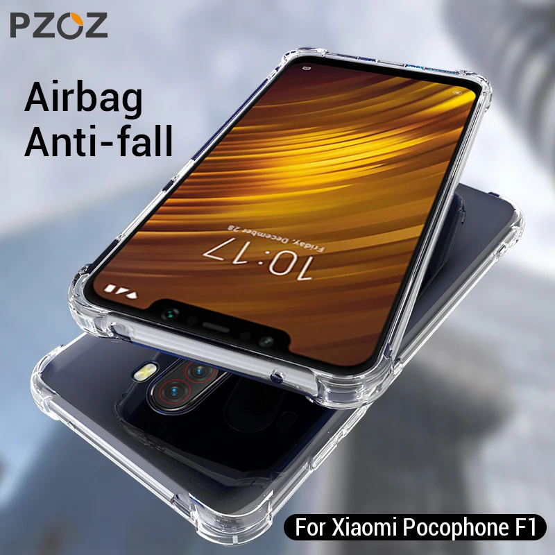

PZOZ For Xiaomi Pocophone F1 Case Shockproof Phone Protection Shell Cover TPU Soft Clear Protector Bag For Xiaomi F1 PocophoneF1