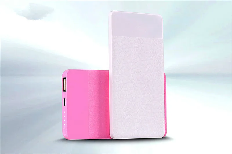 Мощность Bank 10000 мАч 15 мм Ultra Slim Мощность банк 2.1A Выход Быстрый смартфон Портативный внешний Батарея Зарядное устройство Универсальный горячая распродажа - Цвет: pink