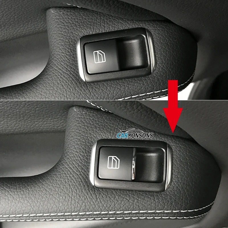 For Mercedes Benz A B CLA GLA Class W176 W246 C117 X156 Door Lift Button Stickers ABS Chrome Trim Cover Accessories Car Styling For Mercedes Benz A B CLA GLA Class W176 W246 C117 X156 Door Lift Button Stickers ABS Chrome Trim Cover Accessories Car Styling