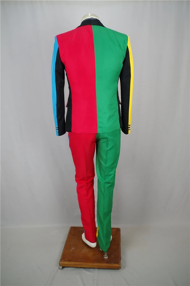 Irregular Colorful Men's Suits Magician Clown Performance Stage Outfits Nightclub Male Singer Host Blazers Pants Suit DS Costume